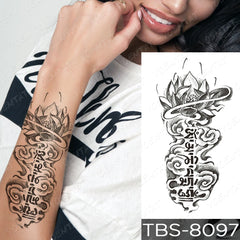 Realistic TemporaryTattoos, Waterproof Temporary Tattoo Sticker, Buddhist Lotus Unicorn Wolf Skull  Tattoos Tribal Tattoo Arm , Fake Tattoo for Women Men