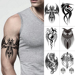 Realistic TemporaryTattoos, Waterproof Temporary Tattoo Sticker, Cross Wings  Tattoos Wolf Scorpion Tattoo Arm Owl Maori Totem , Fake Tattoo for Women Men