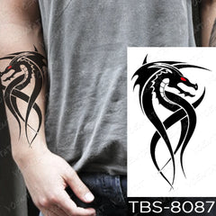Realistic TemporaryTattoos, Waterproof Temporary Tattoo Sticker, Dragon Scorpion Wolf  Tattoos Wings Cross Tattoo Arm Owl Maori Totem Fake Tattoo Men