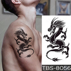 Realistic TemporaryTattoos, Waterproof Temporary Tattoo Sticker, Dragon Wing Totem  Tatto Scorpion Wolf Maori Tattoo Arm Water Transfer Fake Tattoo Men