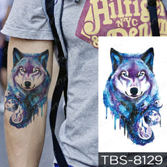 Realistic TemporaryTattoos, Waterproof Temporary Tattoo Sticker, Forest Clock  Tattoos Fox Wolf Tiger Lion Tattoo Arm  Water Transfer Fake Tattoo Men
