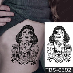 Realistic TemporaryTattoos, Waterproof Temporary Tattoo Sticker, Gothic y2k Punk Gril  Tattoos Butterfly Text Tattoo Arm Fake Tattoo Men Women