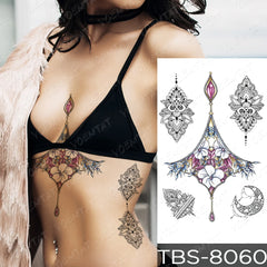 Realistic TemporaryTattoos, Waterproof Temporary Tattoo Sticker, Gun Flower Butterfly Lotus Peony  Tattoos Lace Henna Tattoo Arm , Fake Tattoo for Women Men