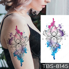 Realistic TemporaryTattoos, Waterproof Temporary Tattoo Sticker, Mandala Lotus Dream Catcher  Tattoos Rose Flower Tattoo Arm Water Transfer Fake Tattoo