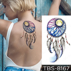 Realistic TemporaryTattoos, Waterproof Temporary Tattoo Sticker, Moon Sun Dreamcatcher  Tatto Unicorn Tattoo Arm Water Transfer , Fake Tattoo for Women