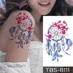 Realistic TemporaryTattoos, Waterproof Temporary Tattoo Sticker, Moon Sun Dreamcatcher  Tatto Unicorn Tattoo Arm Water Transfer , Fake Tattoo for Women