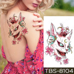 Realistic TemporaryTattoos, Waterproof Temporary Tattoo Sticker, Phoenix Cat Dragon  Tattoos Snake Peony Lotus Tattoo Arm , Fake Tattoo for Women Men