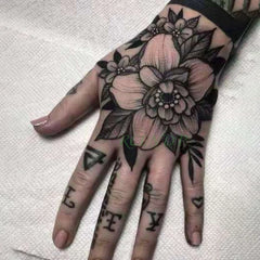 Hand Tattoos for Men and Women, Temporary Tattoo Sticker, Rose Flower Skull
