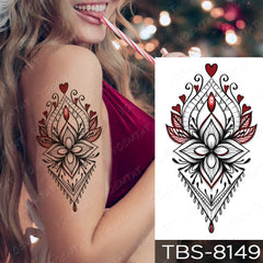 Realistic TemporaryTattoos, Waterproof Temporary Tattoo Sticker, Rose Heart  Tattoos Butterfly Lace Flower Tattoo Arm Water Transfer , Fake Tattoo for Women