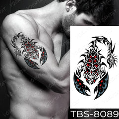Realistic TemporaryTattoos, Waterproof Temporary Tattoo Sticker, Scorpion Red Wing Dragon  Tattoos Wolf Tattoo Arm Owl Maori Totem Fake Tattoo Men