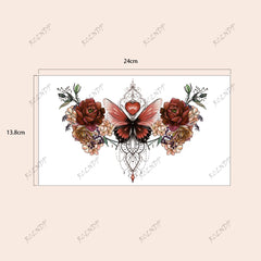 Sexy Butterfly Flower Fake Tattoo for Girl Women