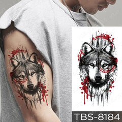 Realistic TemporaryTattoos, Waterproof Temporary Tattoo Sticker, Wolf Tiger Lion Totem  Tattoos Dragon Tattoo Arm Water Transfer , Fake Tattoo for Women Men