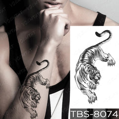 Realistic TemporaryTattoos, Waterproof Temporary Tattoo Sticker, Wolf Tiger Lion Totem  Tattoos Dragon Tattoo Arm Water Transfer , Fake Tattoo for Women Men