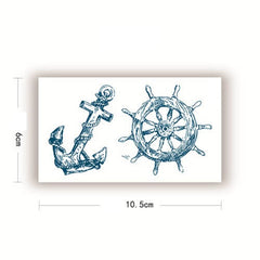 Anchor and Compass Temporary Tattoo