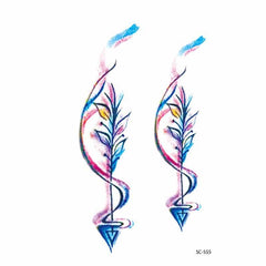 Watercolor Double Arrow Temporary Tattoo