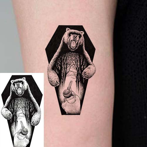 small bear Temporary tattoo