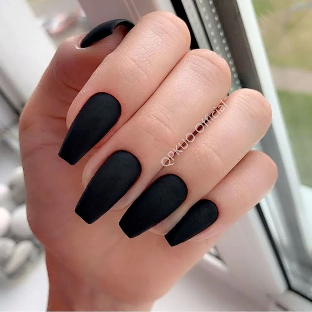 black matte press on nails