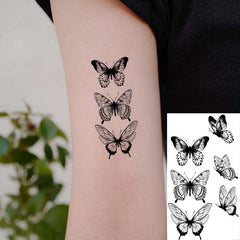 small black monarch butterfly temporary tattoo