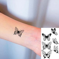 small black monarch butterfly temporary tattoo
