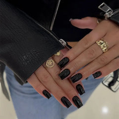 black press on nails short