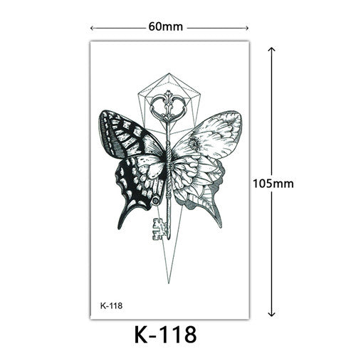 butterfly skeleton key tattoo