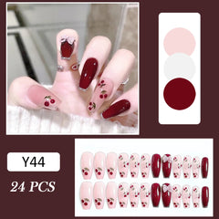 cherry red press on nails