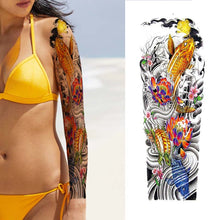 Load image into Gallery viewer, Colorful koi fish Temporary Sleeve Tattoos
