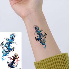 Small Colorful Anchor Temporary Tattoo