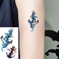 Small Colorful Anchor Temporary Tattoo