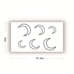 Crescent Moon Outline Temporary Tattoo