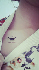 Small King Queen Crown Temporary Tattoo