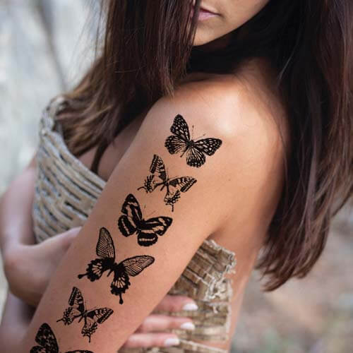 Black Butterfly Temporary Tattoos