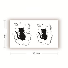 Cute Black Cat Temporary Tattoo