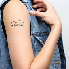Elephant Outline Temporary Tattoo
