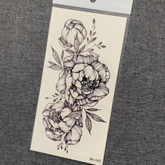 Black and White Flower Temporary Tattoos on Side Sternum