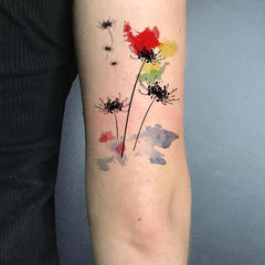 Black Spider Lily Flower Tattoo
