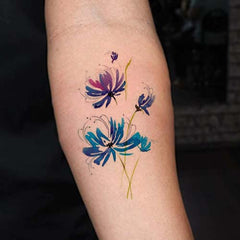 Blue Spider Lily Flower Tattoo