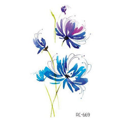 Blue Spider Lily Flower Tattoo