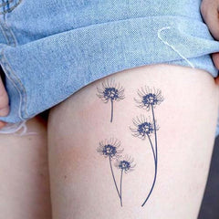 Blue Spider Lily Flower Tattoo