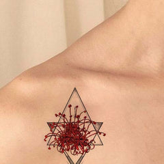 Geometric Spider Lily Tattoo