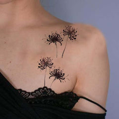 Small Black Spider Lily Tattoo