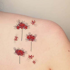 Small Red Spider Lily Tattoo
