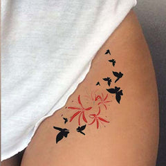 Spider Lily and Butterfly Tattoo