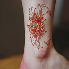 Watercolor Spider Lily Flower Tattoo