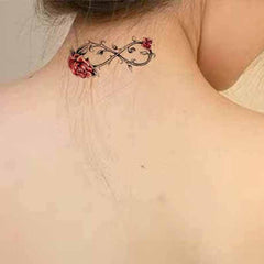 Infinity Rose Flower Temporary Tattoo