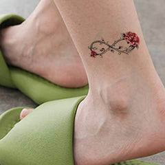 Infinity Rose Flower Temporary TattooInfinity Rose Flower Temporary Tattoo