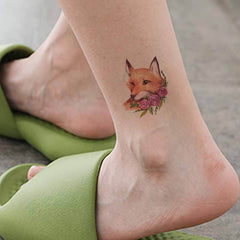 Fox Head Tattoo Cartoon Temporary Tattoo