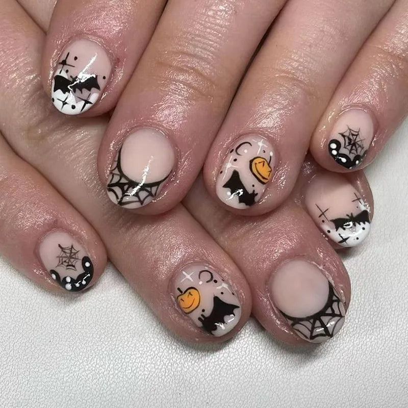 halloween press on nails short