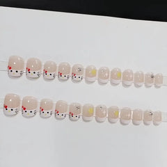 hello kitty press on nails short