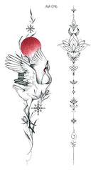 japanese-red-crowned-crane-spine-tattoos